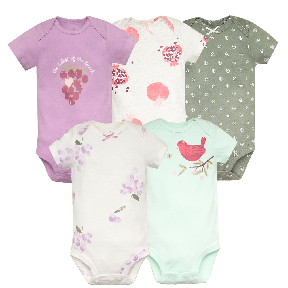 Baby Clothing Next - 5ชิ้น/ล็อตเด็กบอดี้สูทแฟชั่นสาวเสื้อผ้าผ้าฝ้ายทารกแรกเกิดเด็กทารกเสื้อผ้าทารกร่างกายทารกJ Umpsuitการ์ตูนRopa Bebe