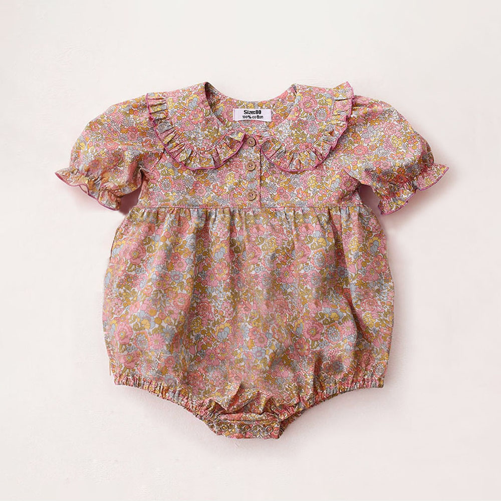 Baby Clothing Next - ชุดรอมเปอร์เด็กทารกแรกเกิดลายดอกไม้น่ารักสำหรับฤดูร้อน เสื้อผ้าเด็กผู้หญิงผ้าฝ้าย