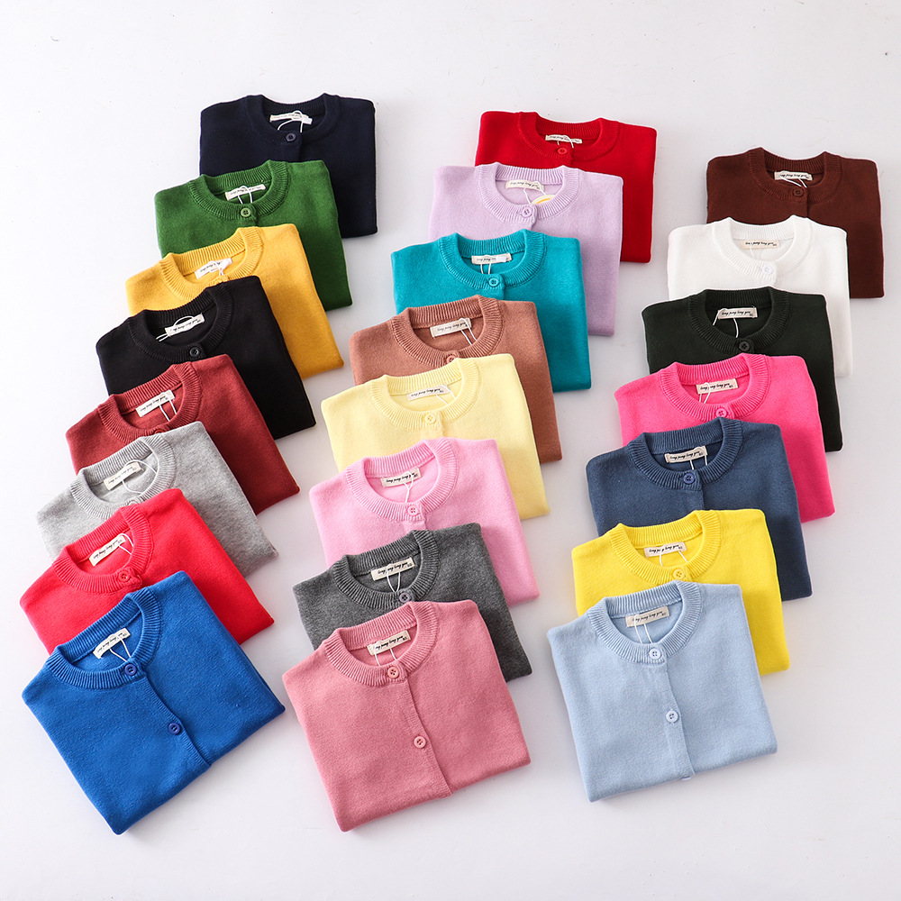 Knit Cardigan Infant - เด็กCardigansสําหรับหญิง 70-150 ซม.เสื้อกันหนาวสีขาวสีดําเด็กวัยหัดเดินเด็กทารกเสื้อถักเสื้อฤดูใบไม้ผลิฤดูใบไม้ร่วงผ้าฝ้ายเด็กเสื้อผ้า