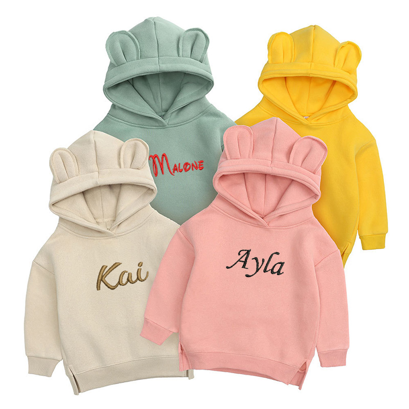 Baby Clothing Name - เสื้อฮู้ดถักลายหมีสำหรับเด็กเหมาะสำหรับใส่ได้ทั้งชายและหญิงของขวัญสำหรับเสื้อผ้าเด็กทารกเสื้อกันหนาวตามสั่ง
