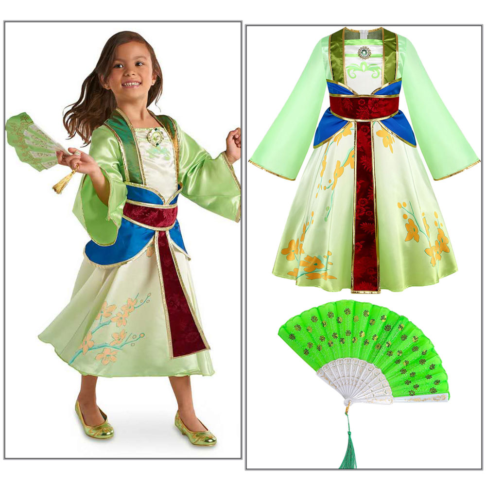 Baby Clothing For Girls - ชุดคอสเพลย์งานคาร์นิวัล ฮาโลวีน สำหรับเด็กผู้หญิง ชุดปาร์ตี้สไตล์มู่หลาน ชุดคริสต์มาสเด็ก ชุดฮั่นฝูจีน