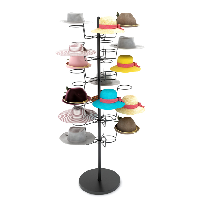 Baby Clothing Rack - บูธโชว์หมวกแบบใหม่ ชั้นวางหมวก ร้านขายเสื้อผ้า ชั้นวางหมวกแบบตั้งพื้น หมวกกันแดดสำหรับแม่และเด็ก ชั้นวางแบบหลายชั้น