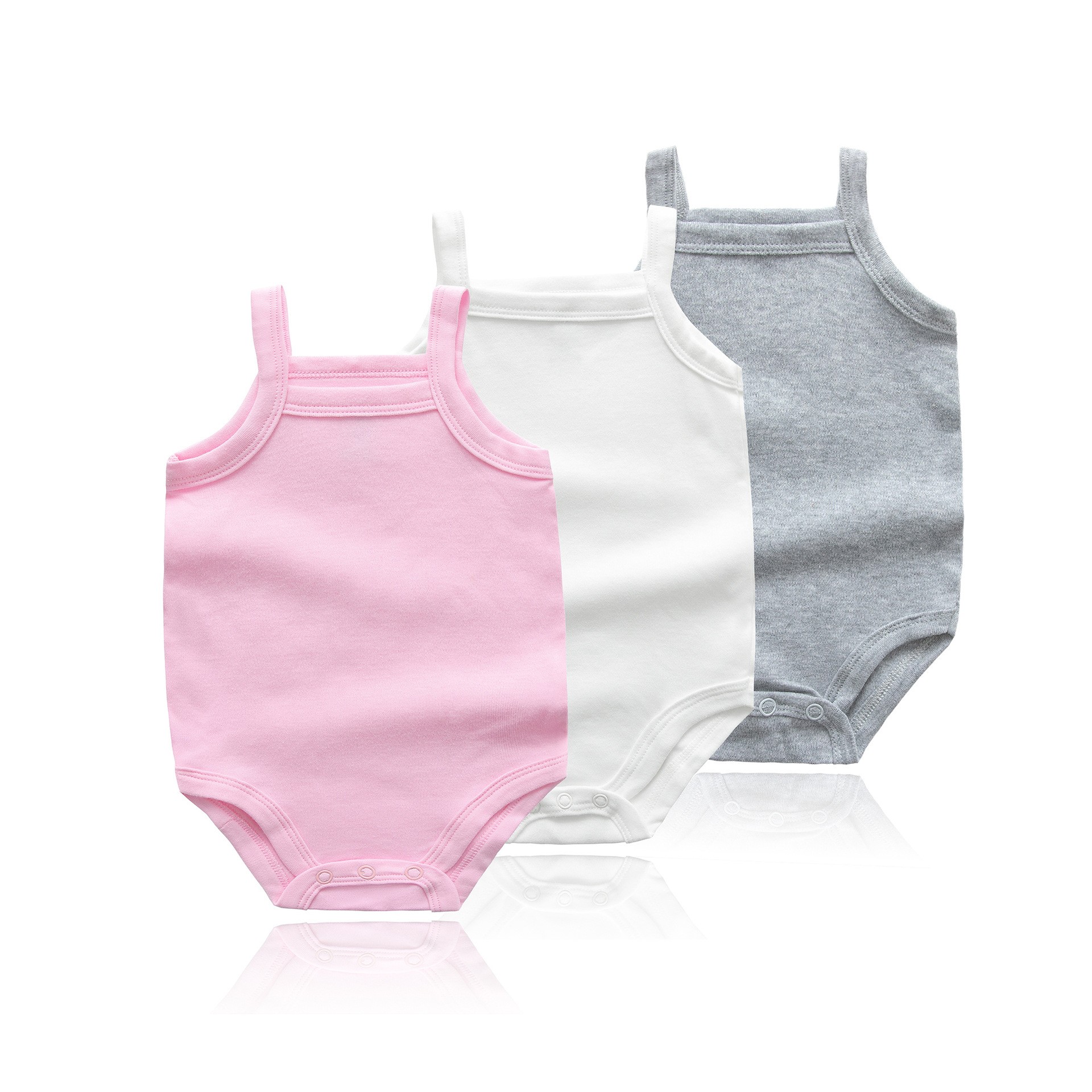Baby Clothing Next - ฤดูร้อน 0-48M เสื้อผ้าเด็กผู้หญิงผ้าฝ้ายเสื้อกั๊กชุดเด็กทารกสีทึบนุ่มและสบายชุดบอดี้สูททารกแรกเกิด
