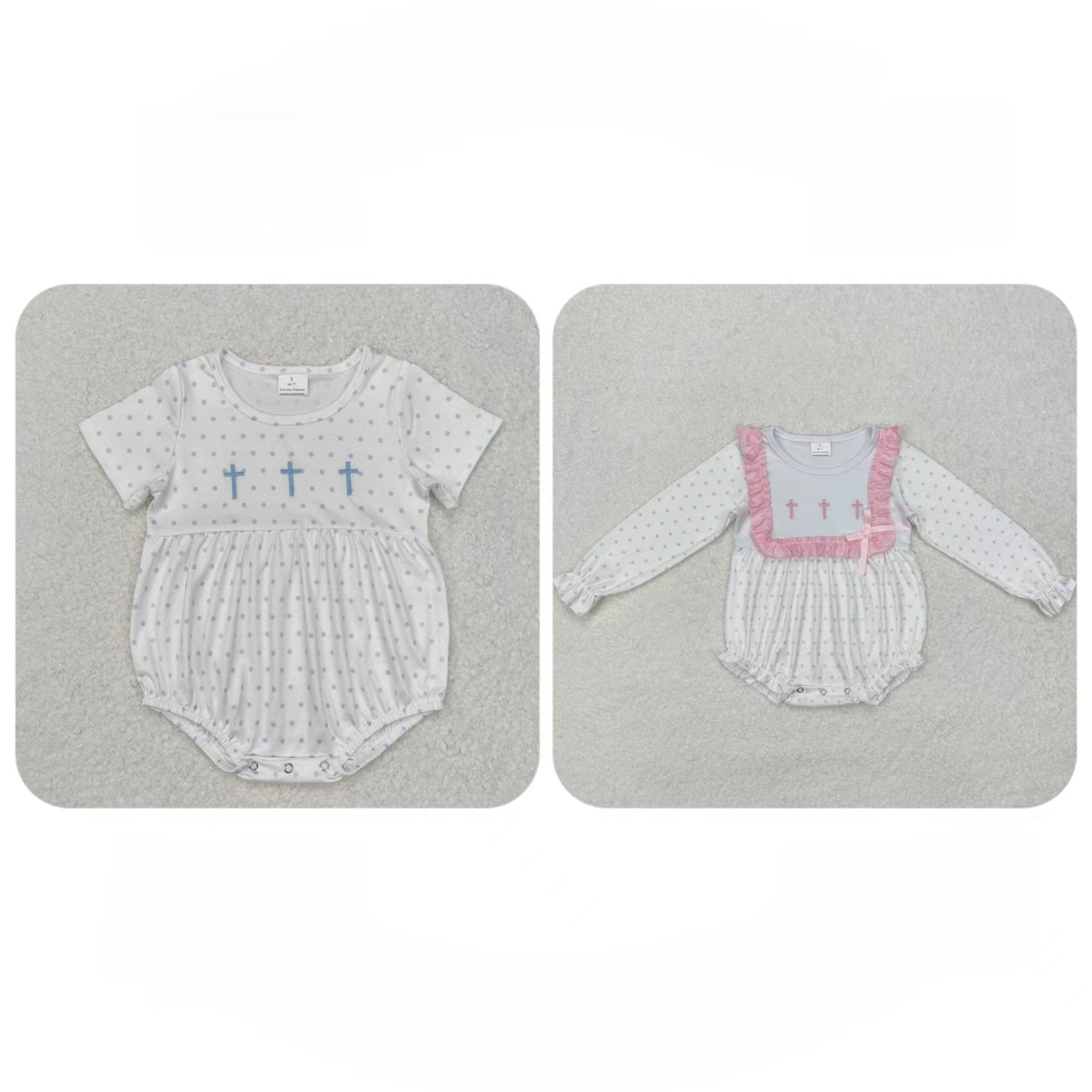Baby Clothing Easter - ขายส่งเด็กทารกฟองเย็บปักถักร้อยข้ามRomperเด็กเสื้อผ้าเด็กวัยหัดเดินทารกแรกเกิดเด็กสาวอีสเตอร์เสื้อผ้า