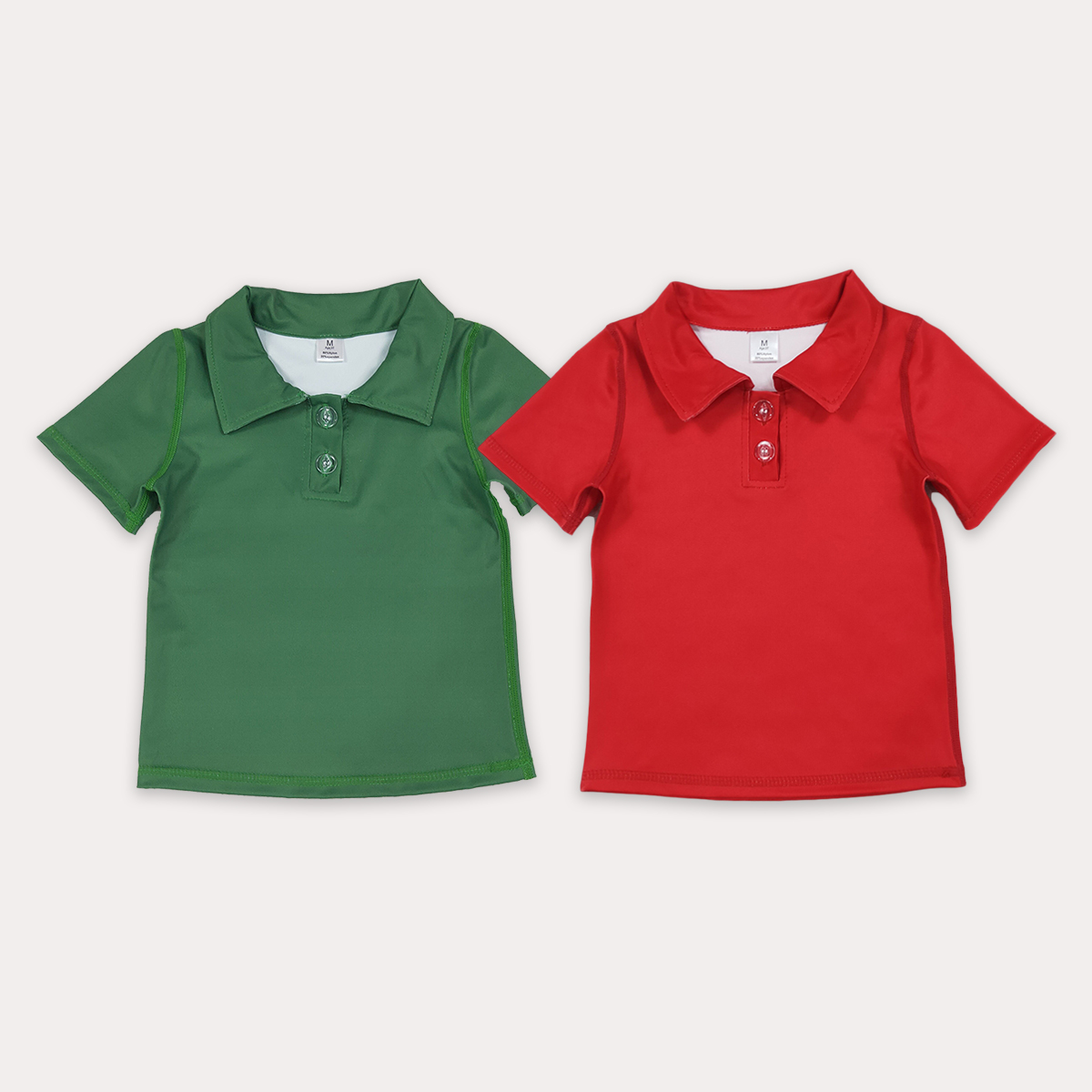 Baby Yoga Clothing - เสื้อผ้าเด็กฤดูร้อน บูติกเสื้อผ้าเด็กผู้หญิง เสื้อโปโลแขนสั้นสีแดงเขียวสำหรับโยคะและกิจกรรมต่างๆ เสื้อผ้าขายส่ง