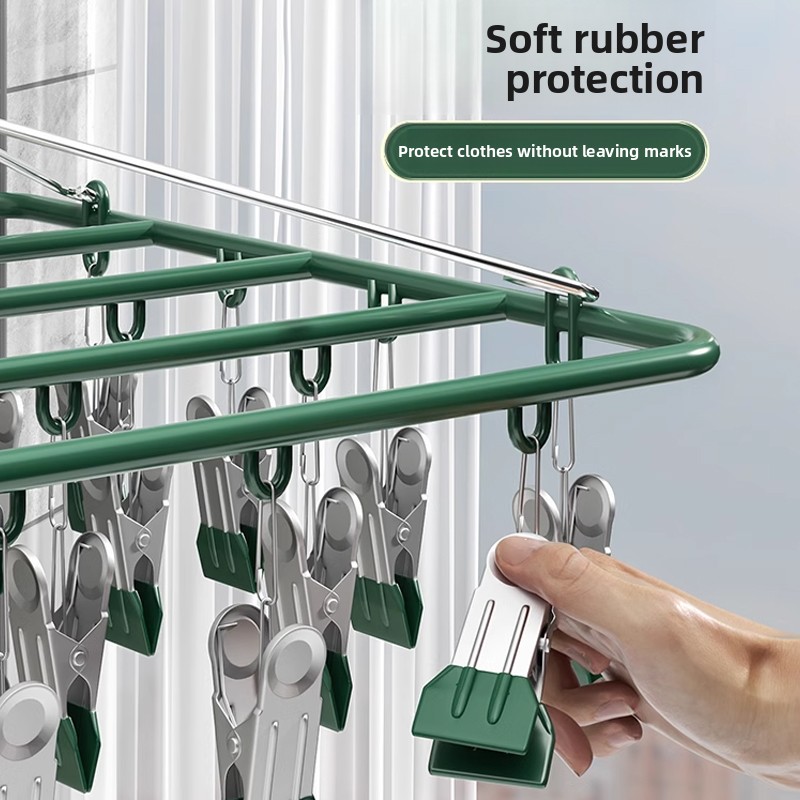 ราวตากผ้าสแตนเลสแบบหลายคลิปหนี - Baby Clothing Rack บทวิจารณ์และราคา