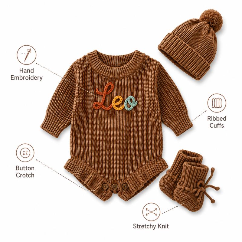 ชุดรอมเปอร์ถักสำหรับเด็กทารกแบ - Baby Clothing Name บทวิจารณ์และราคา