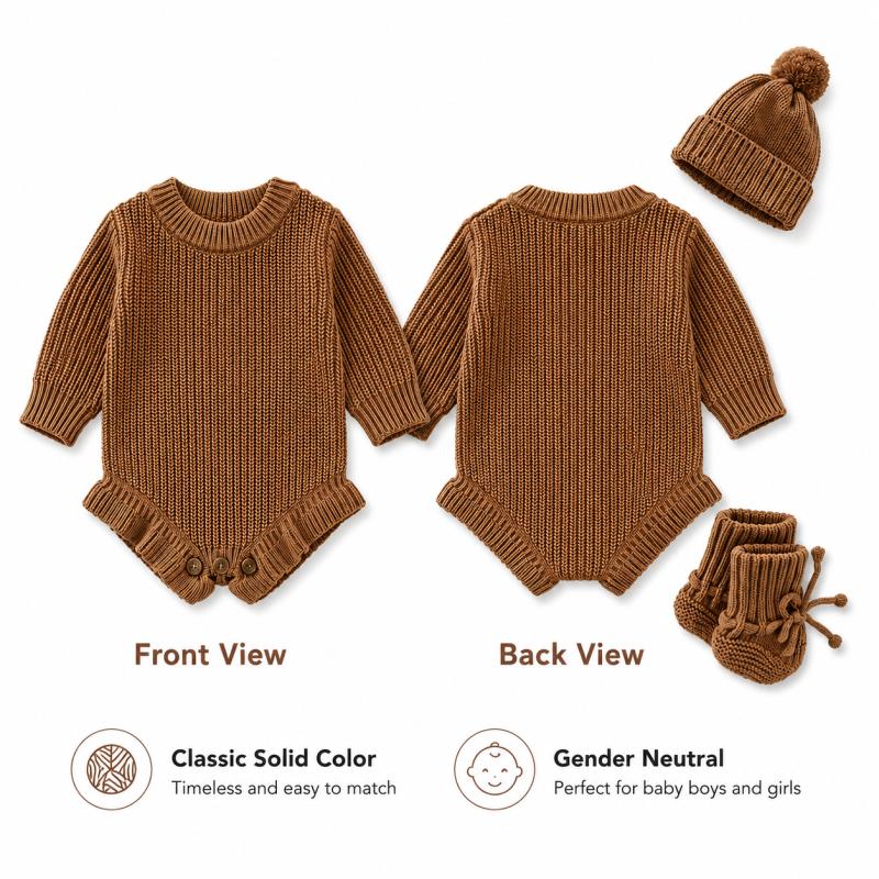 ชุดรอมเปอร์ถักสำหรับเด็กทารกแบ - Baby Clothing Name บทวิจารณ์และราคา