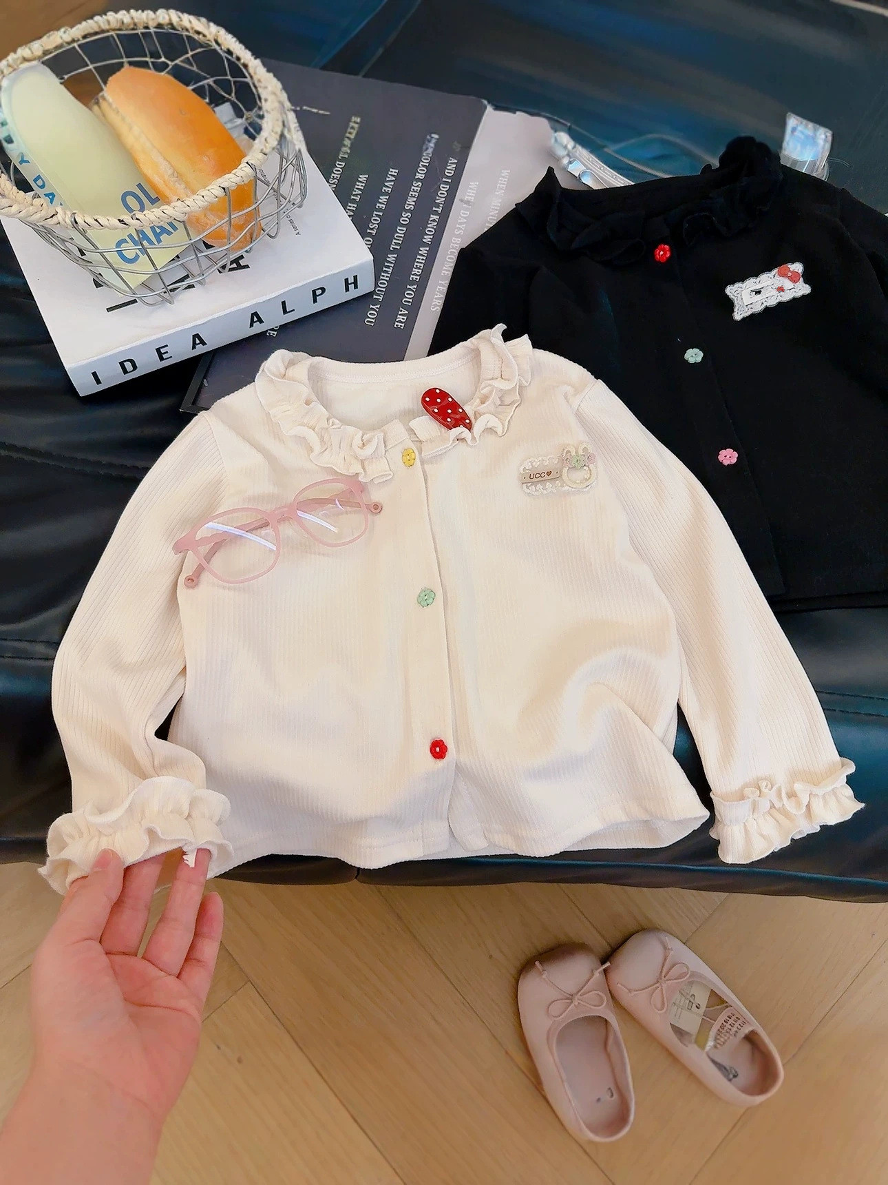 เสื้อยืดแขนยาวสำหรับเด็กผู้หญิ - Knit Cardigan Infant บทวิจารณ์และราคา