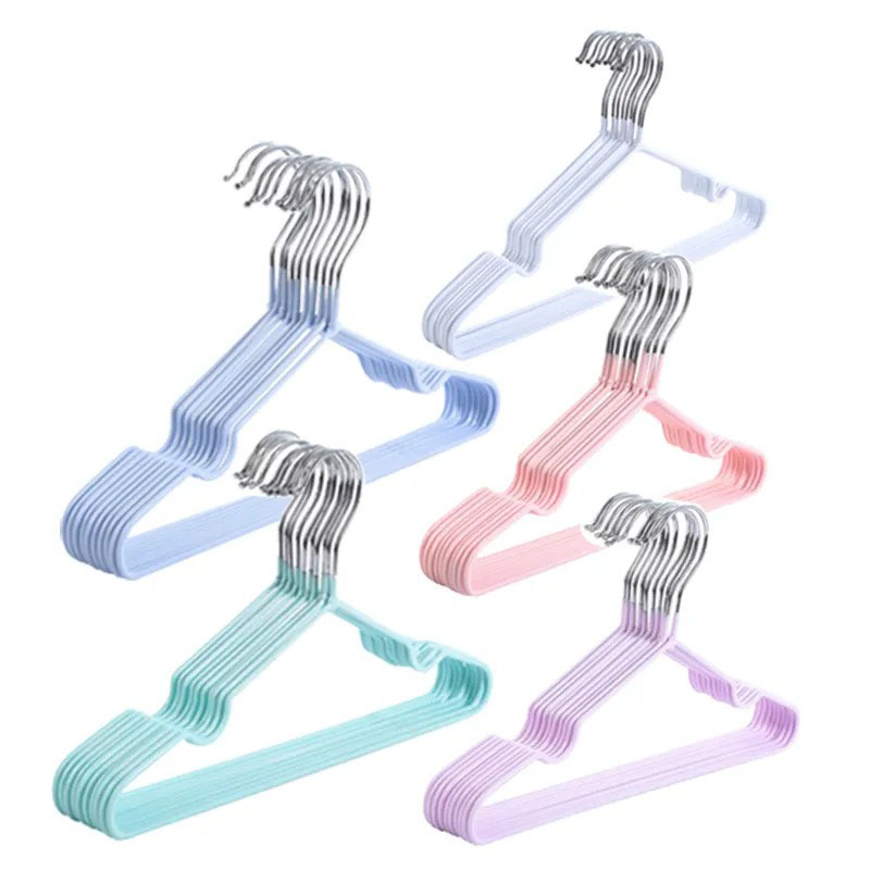 10PCS แพ็คโลหะไม้แขวนเสื้อเด็ก - Baby Clothing Rack บทวิจารณ์และราคา