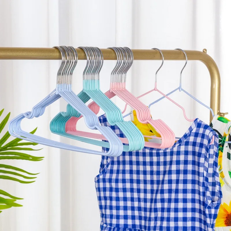10PCS แพ็คโลหะไม้แขวนเสื้อเด็ก - Baby Clothing Rack บทวิจารณ์และราคา