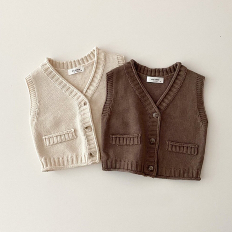 เสื้อกั๊กถักไหมพรมเด็กอ่อนแบบไ - Knit Cardigan Infant บทวิจารณ์และราคา